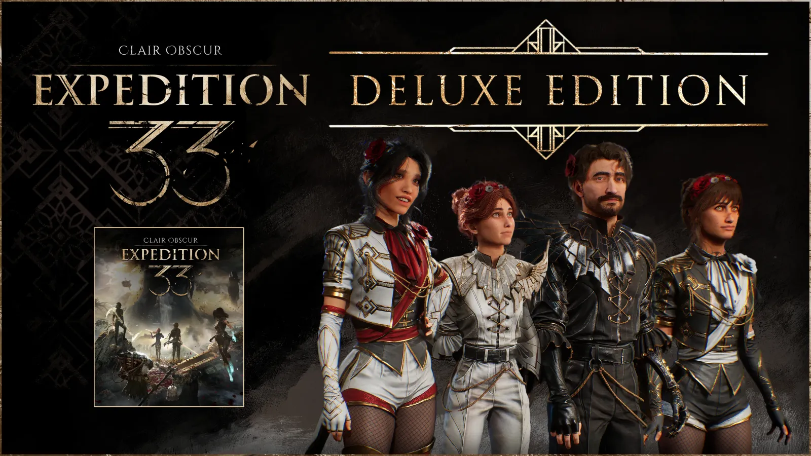 Clair Obscur Expedition 33 official screenshot of the Expedition 33 party exploring a Belle Epoque street