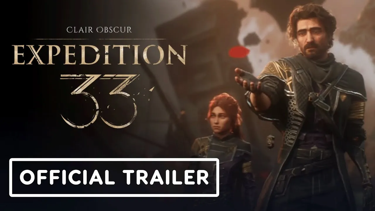 Clair Obscur Expedition 33 official trailer thumbnail showing the painted art style and the Expedition team