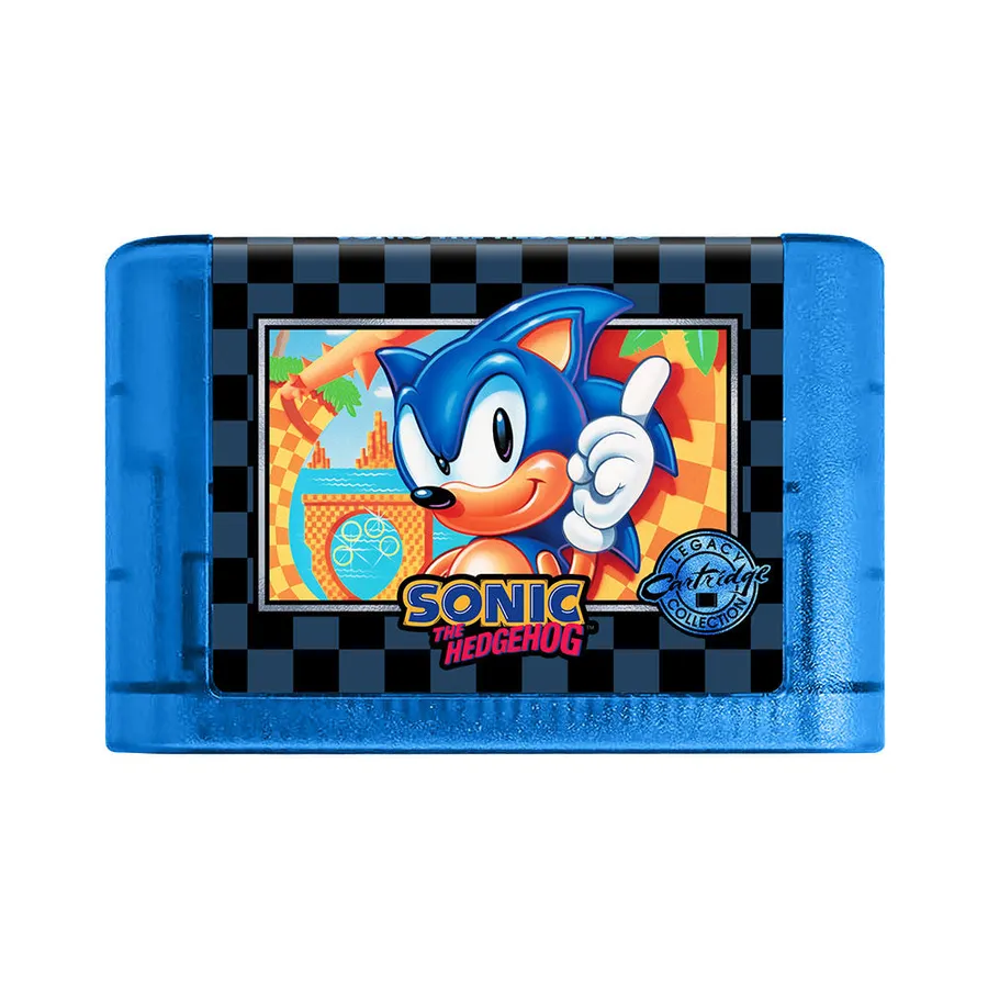 Sonic 1 35th Anniversary translucent blue cartridge and retro pack-in surprises