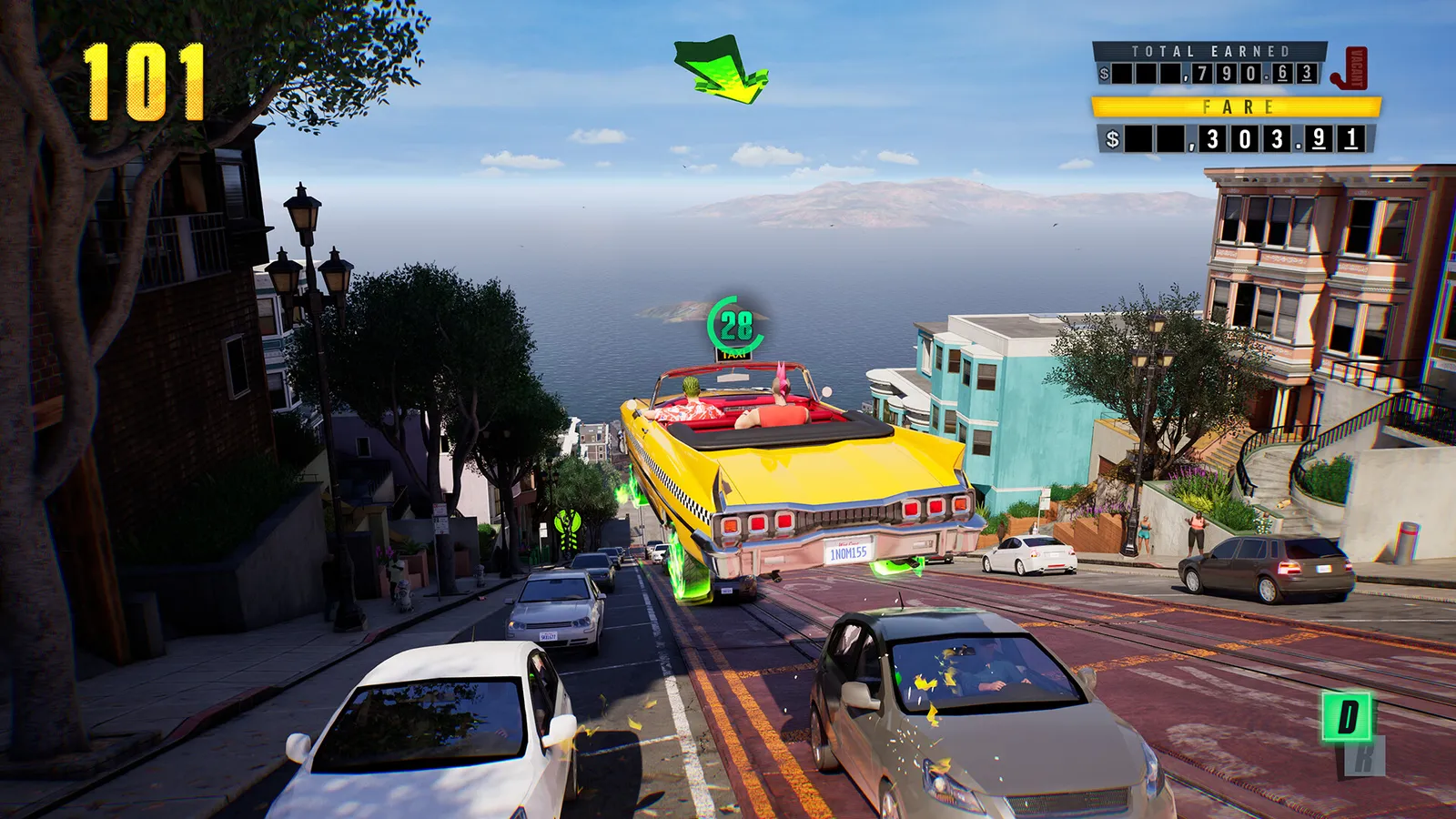 Crazy Taxi World Tour Steam screenshot of a fast-paced driving sequence