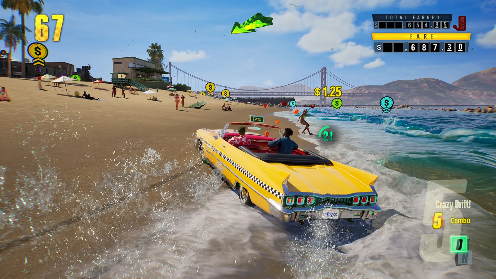 Crazy Taxi World Tour Steam screenshot of a city street taxi mission