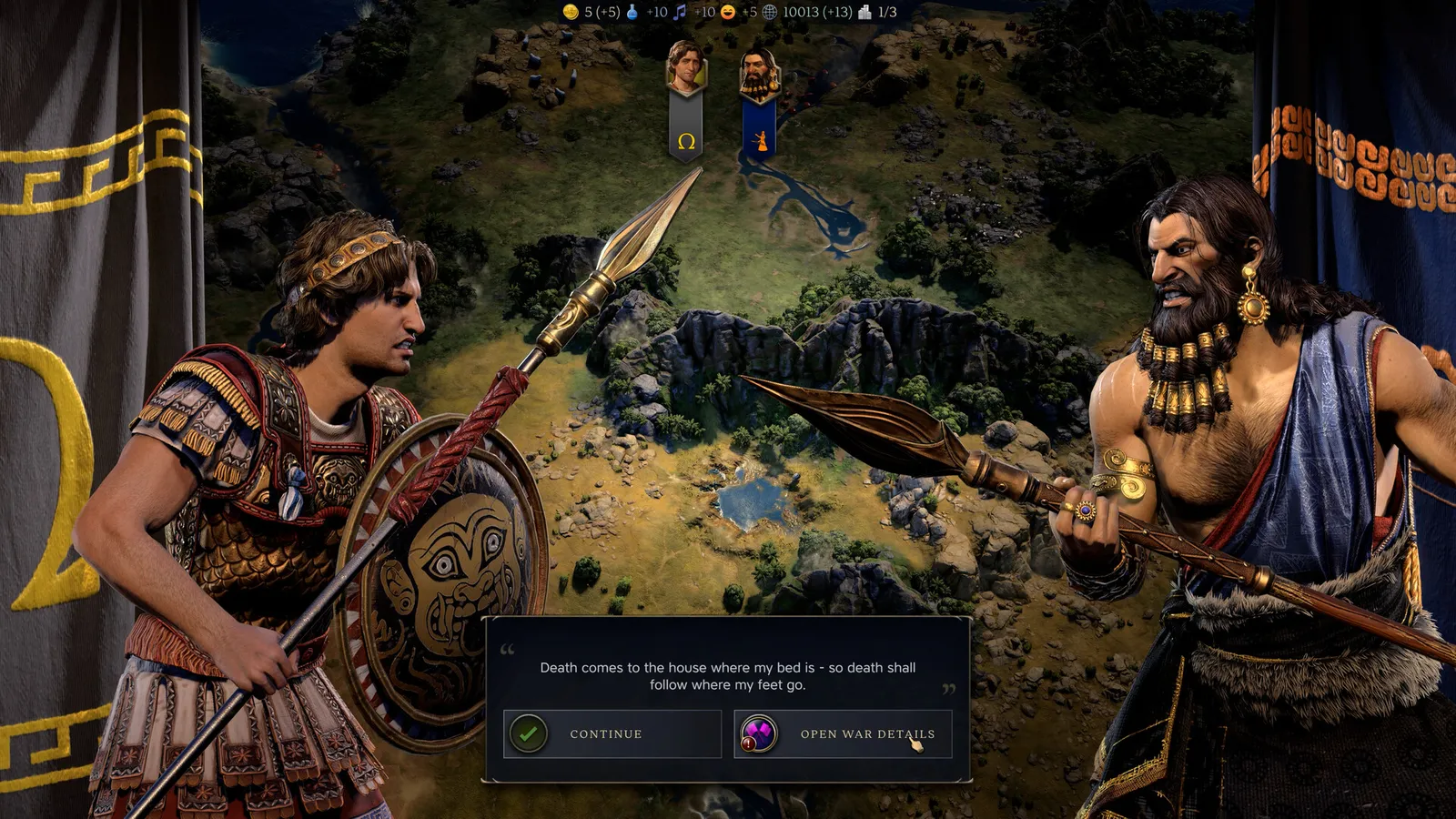 Sid Meier's Civilization VII strategic gameplay screenshot with leaders and armies