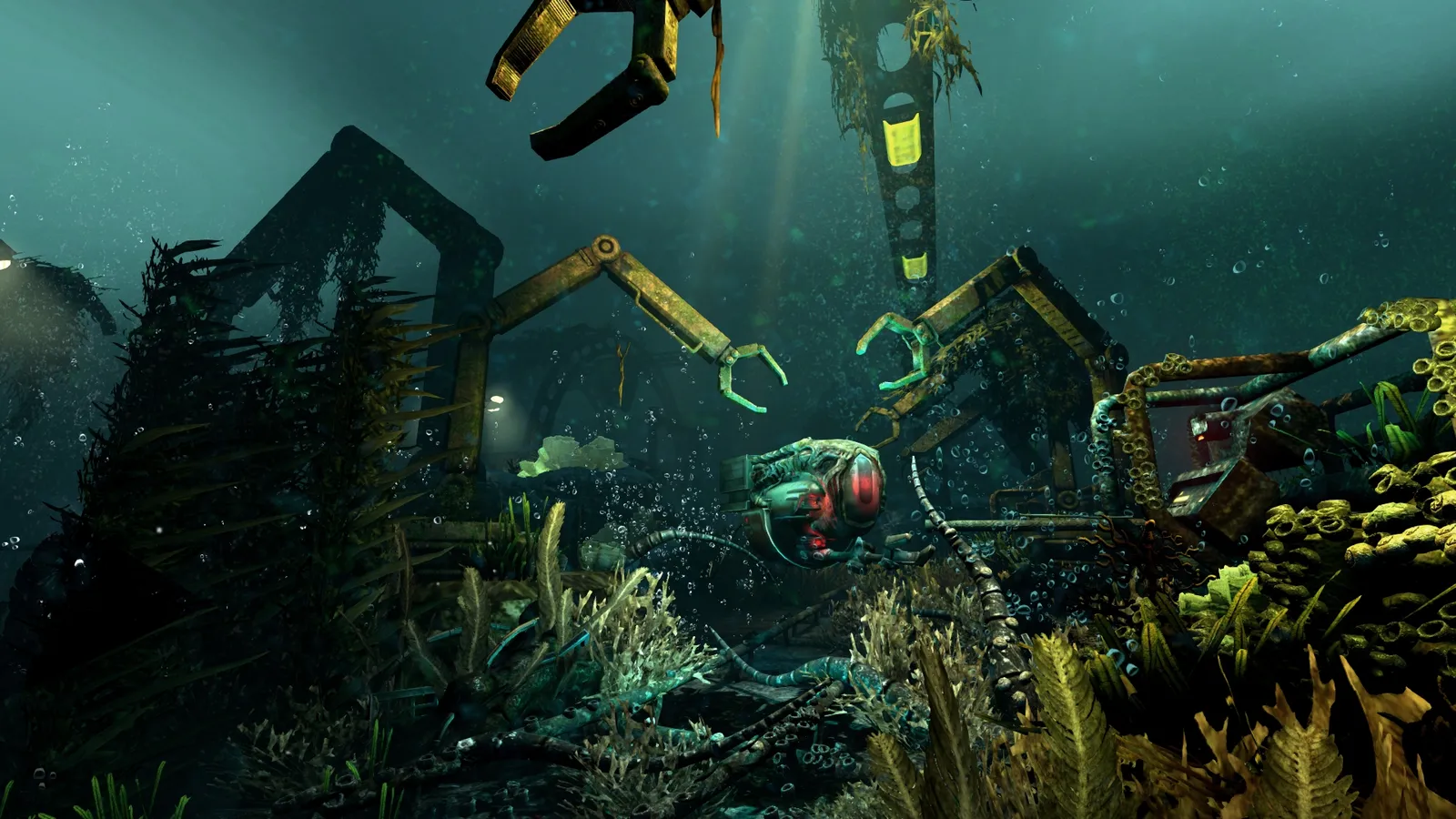Dark underwater corridor from SOMA on Steam