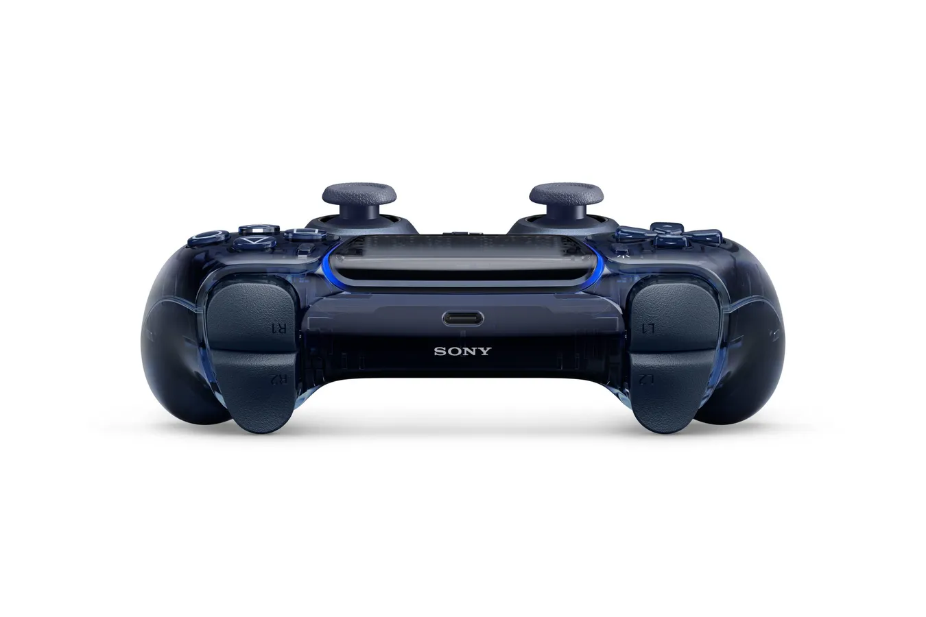 Official PlayStation photo from the Prism Collection reveal of the clear PS5 hardware finish