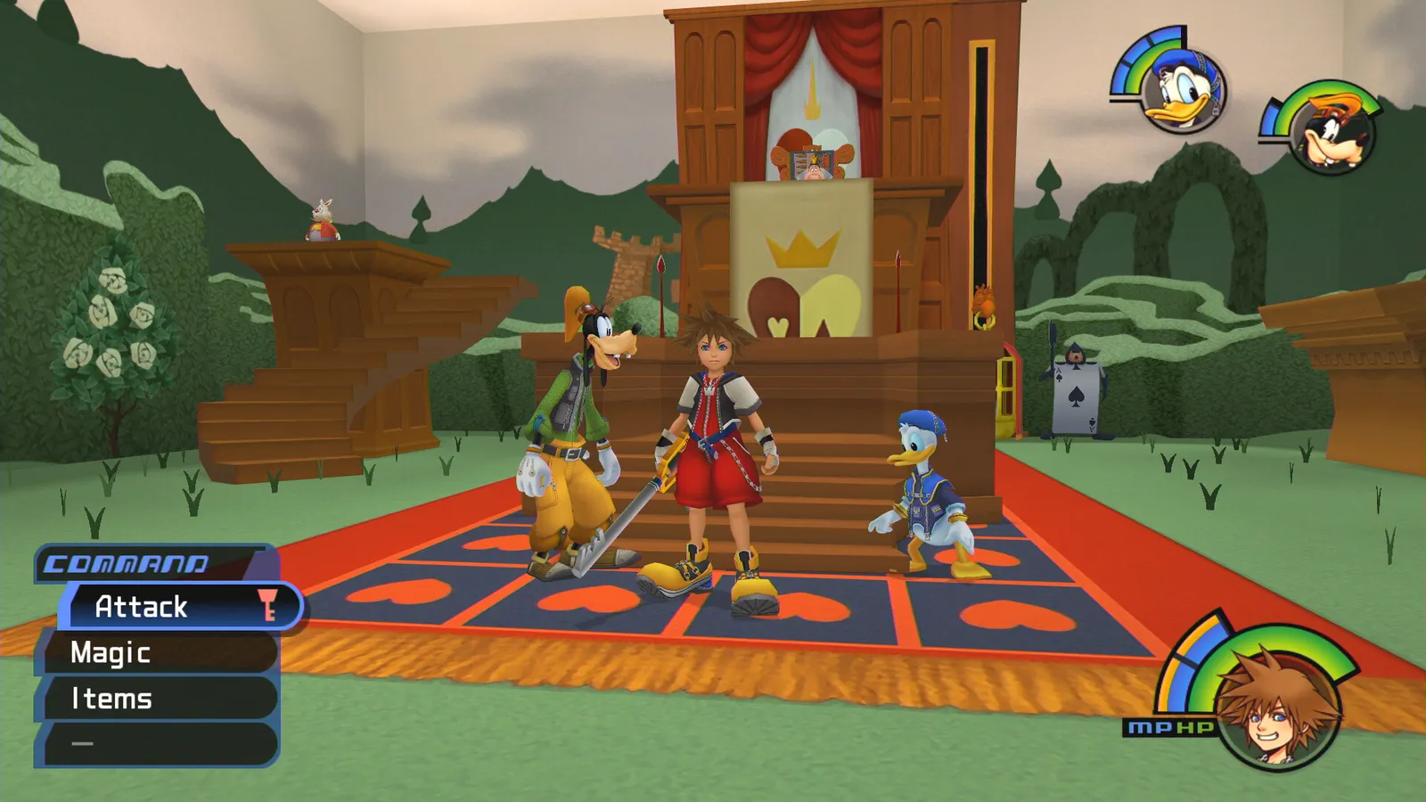 Kingdom Hearts HD 1.5+2.5 ReMIX gameplay screenshot showing Sora in combat on PC