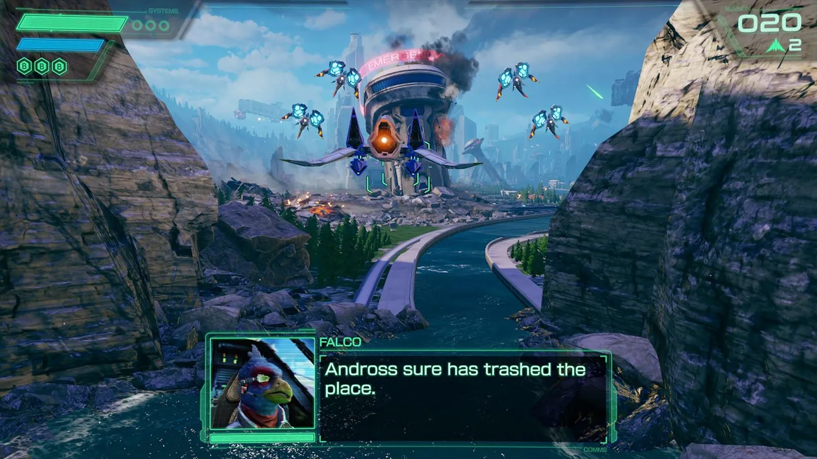 Star Fox Switch 2 cinematic cutscene with Fox McCloud and the Great Fox crew