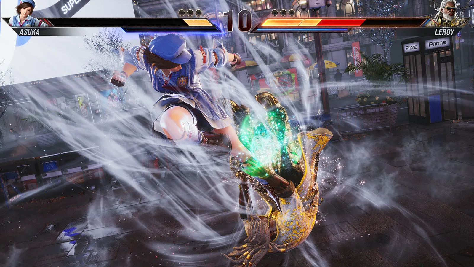 Tekken 8 combat screenshot with Heat System activation during a fight