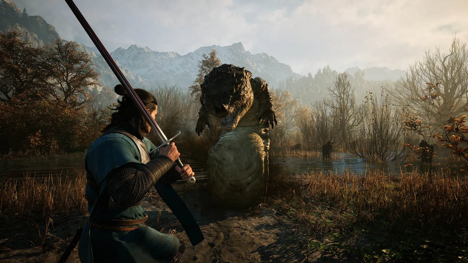 Vale of Sangora village environment in The Blood of Dawnwalker gameplay screenshot