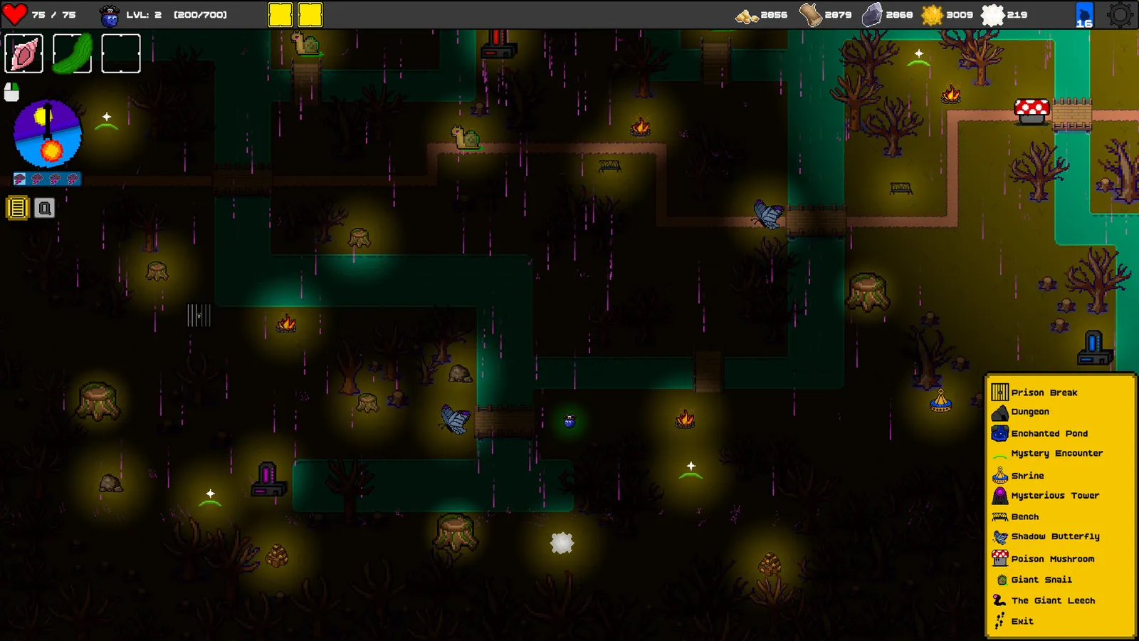 Secret of Circadia roguelite progression screen showing deck upgrades and node paths