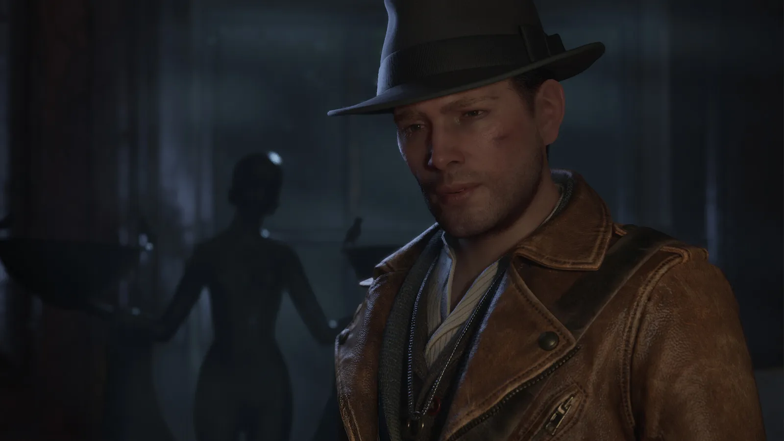 Third-person shooter combat in the flooded streets of 1920s Arkham in The Sinking City 2