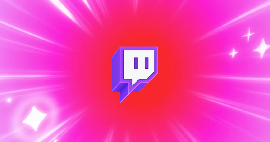 Official Twitch blog header featuring the Glitch character on a purple background
