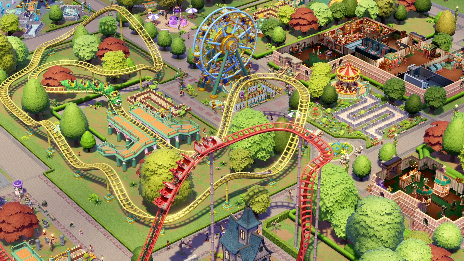 Mini rollercoaster building tool shown in Two Point Museum Rides and Relics DLC