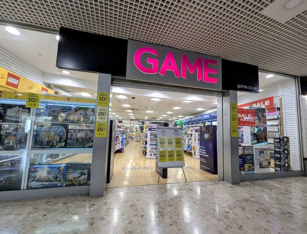 GAME retail unit inside the Pentagon Shopping Centre in Chatham during its closing-down sale in 2025