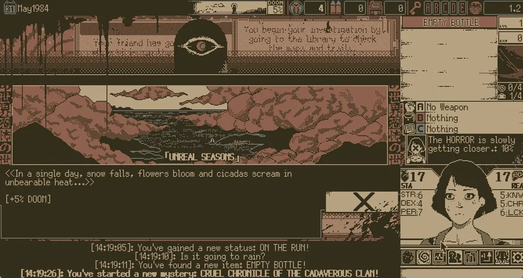 World of Horror update image shared by Ysbryd Games