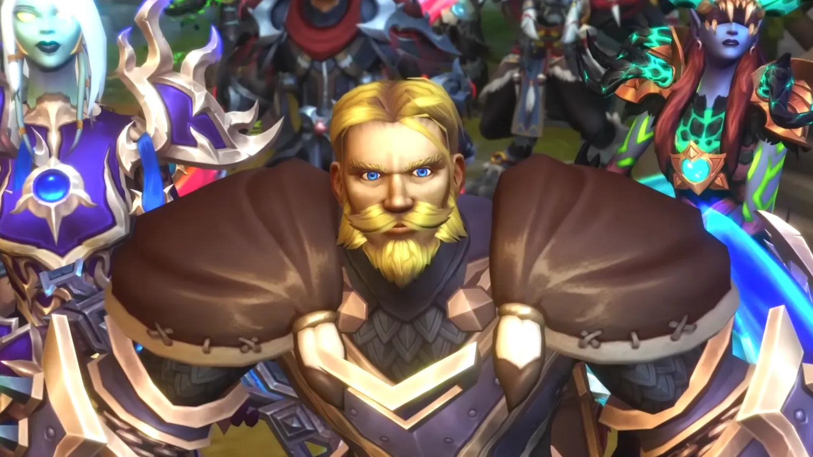 Anduin Wrynn leads a group of adventurers in World of Warcraft: Midnight key art