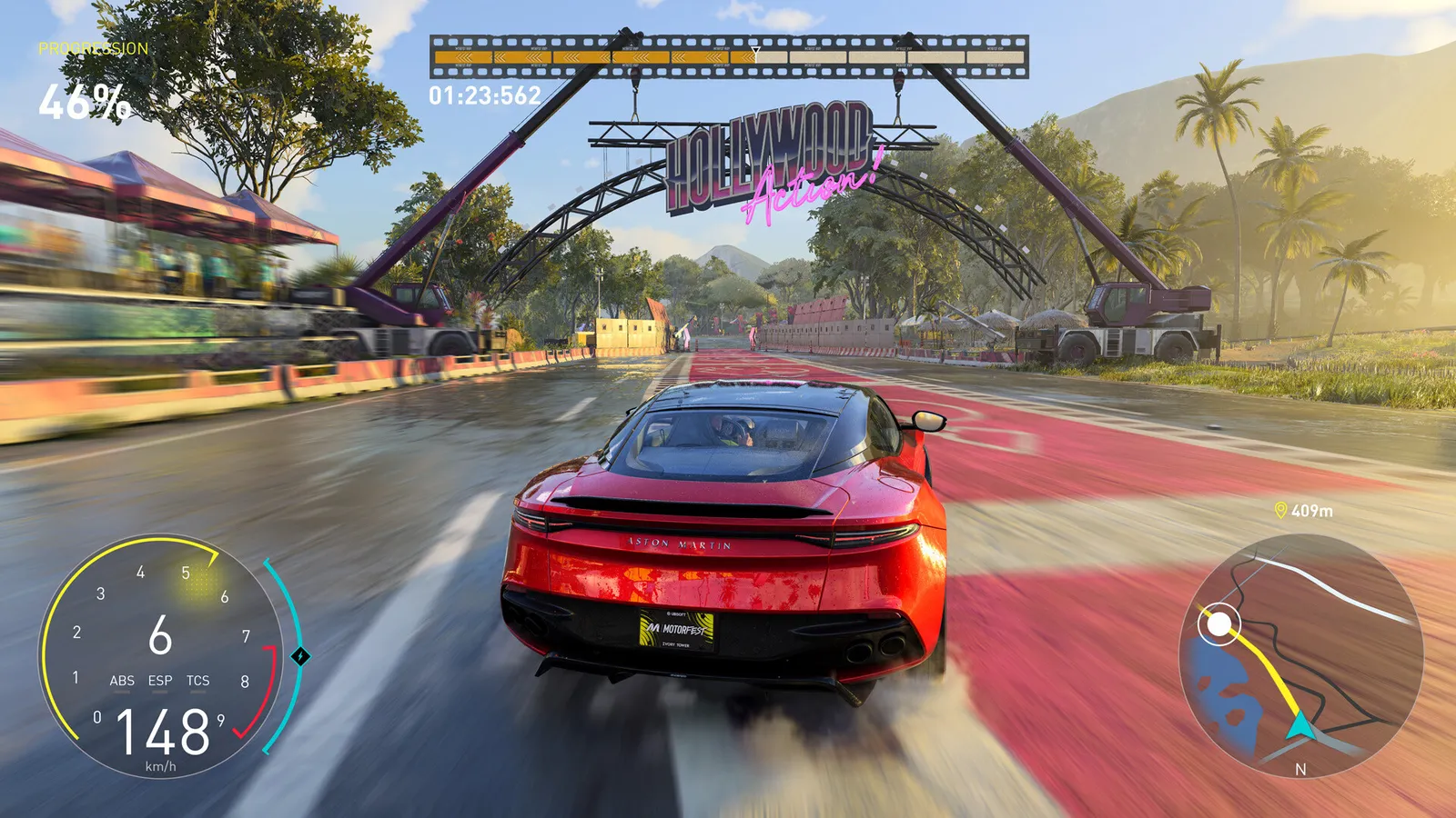 The Crew Motorfest racing in Hawaii with multiple cars