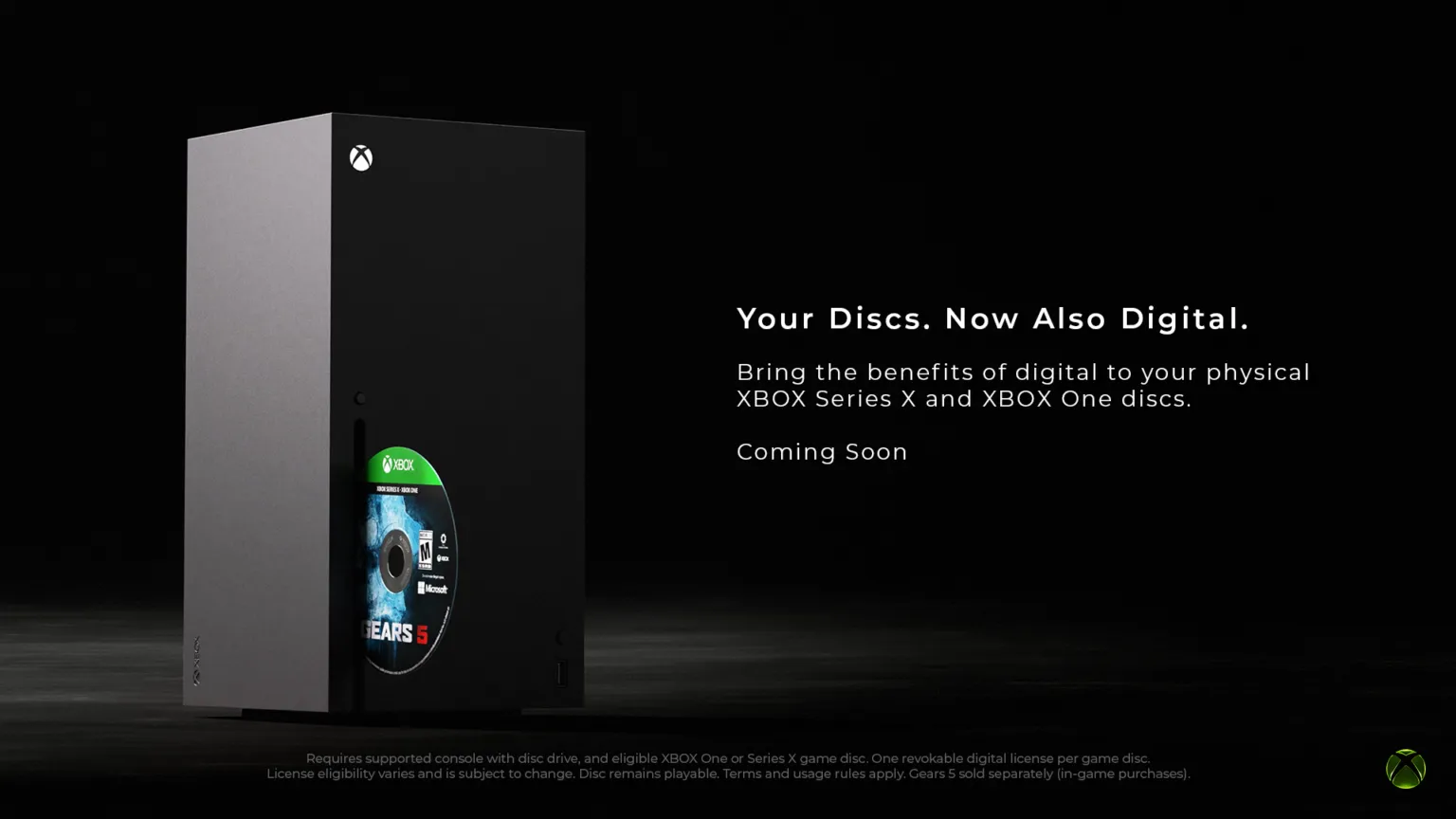 Official Xbox Wire banner for the Disc to Digital feature showing a Gears of War scene with the headline Your Discs. Now Also Digital.