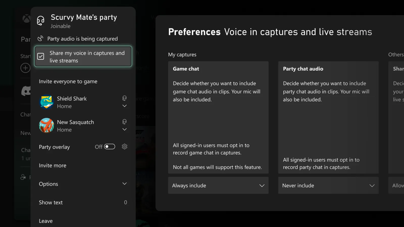 Xbox Wire illustration of the new voice chat in game captures feature for Insiders