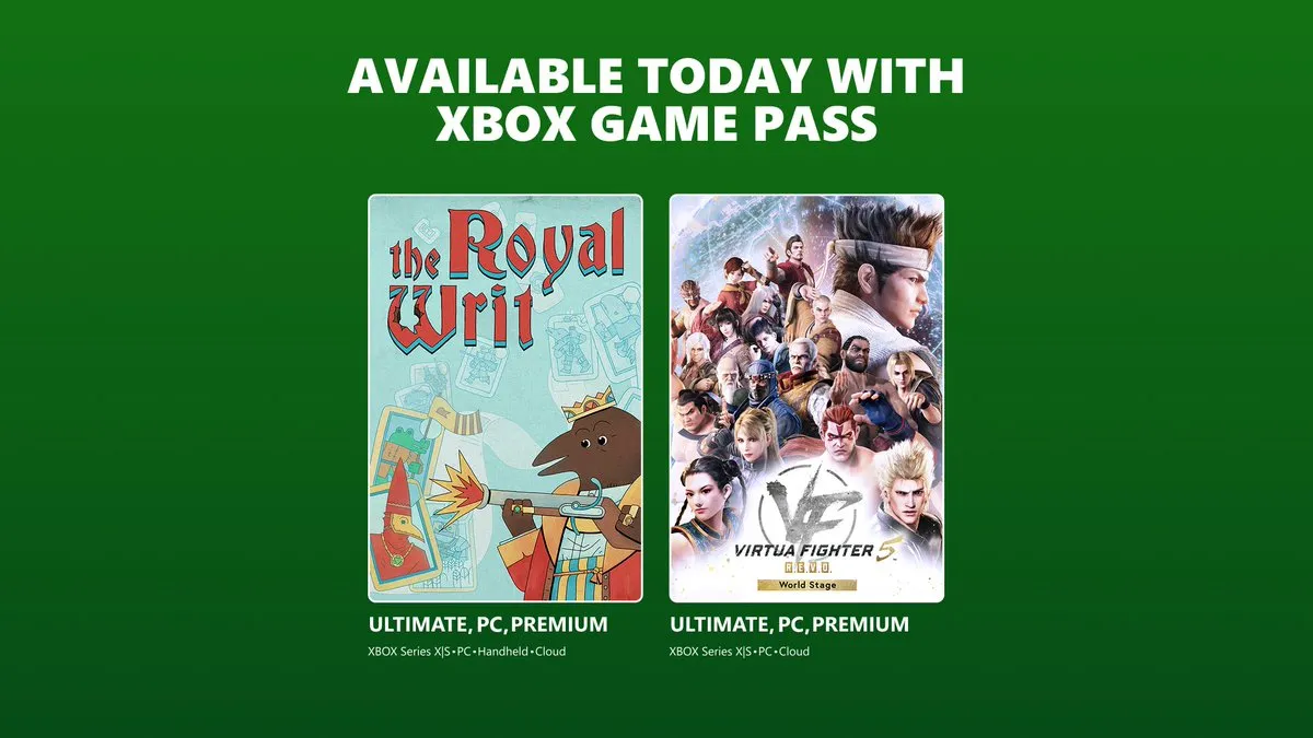 The Royal Writ and Virtua Fighter 5 REVO World Stage available day one on Xbox Game Pass