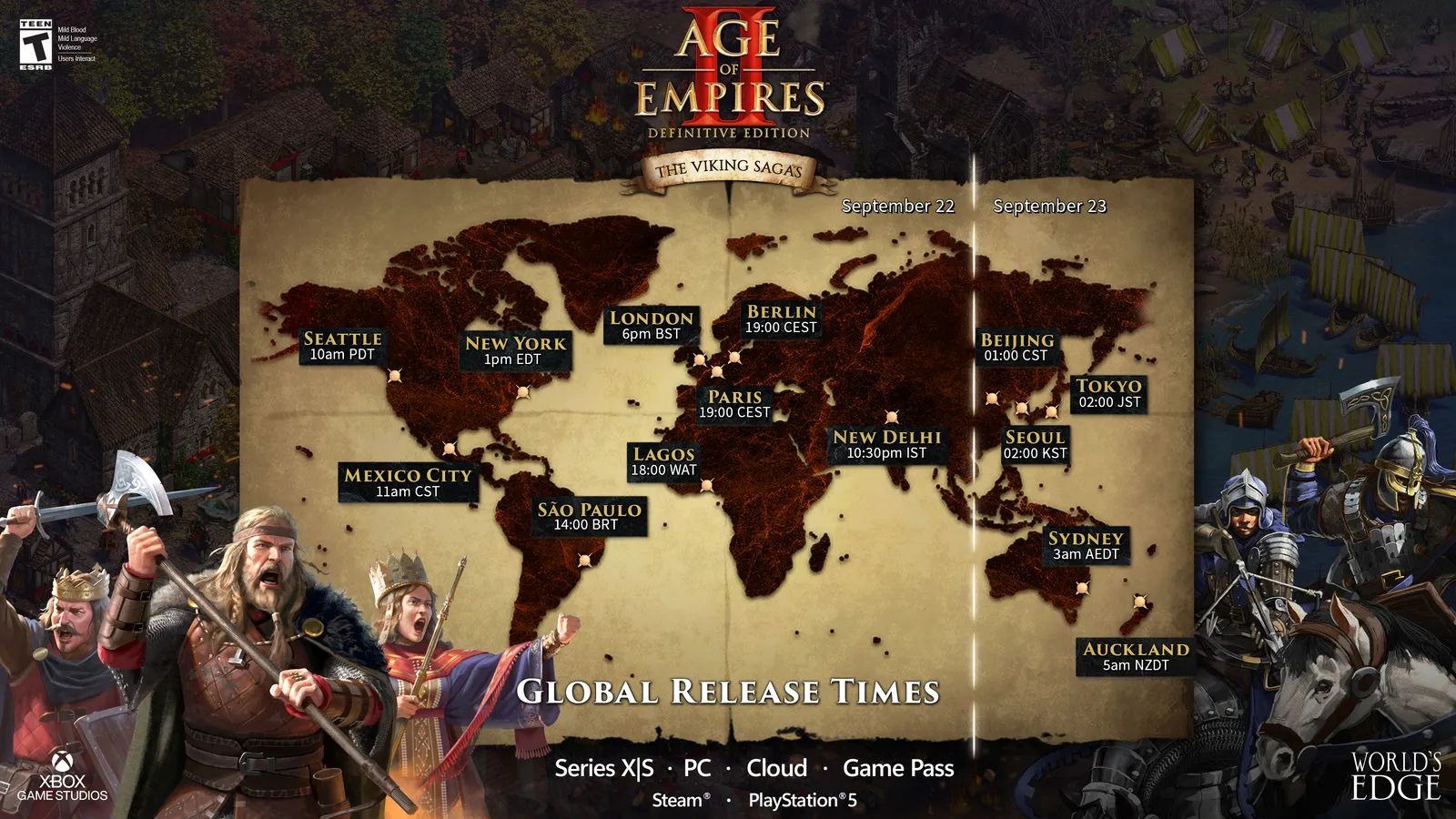 Snowy Viking Sagas release map screenshot from Age of Empires II Definitive Edition