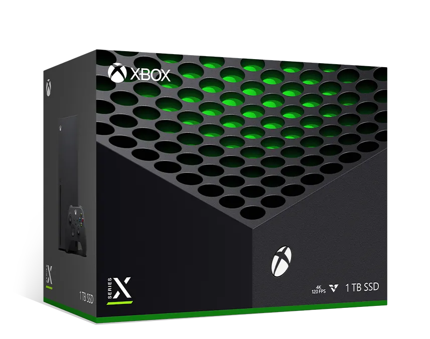 Retail box of the Xbox Series X 1TB Carbon Black console