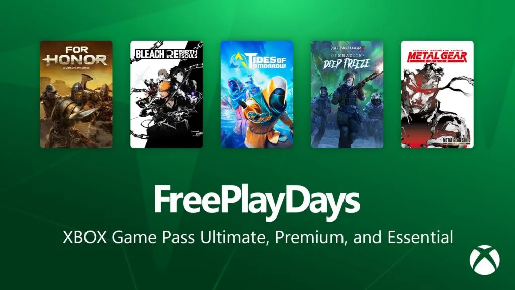 Xbox Wire social card for the Free Play Days lineup running July 23 through July 27.