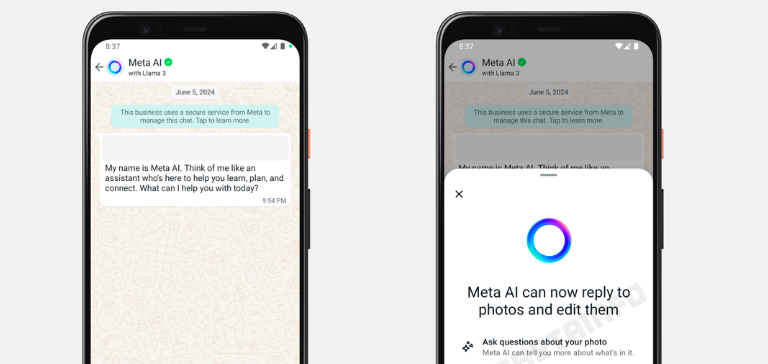 WhatsApp testa colaboração com inteligência artificial da Meta para fotos