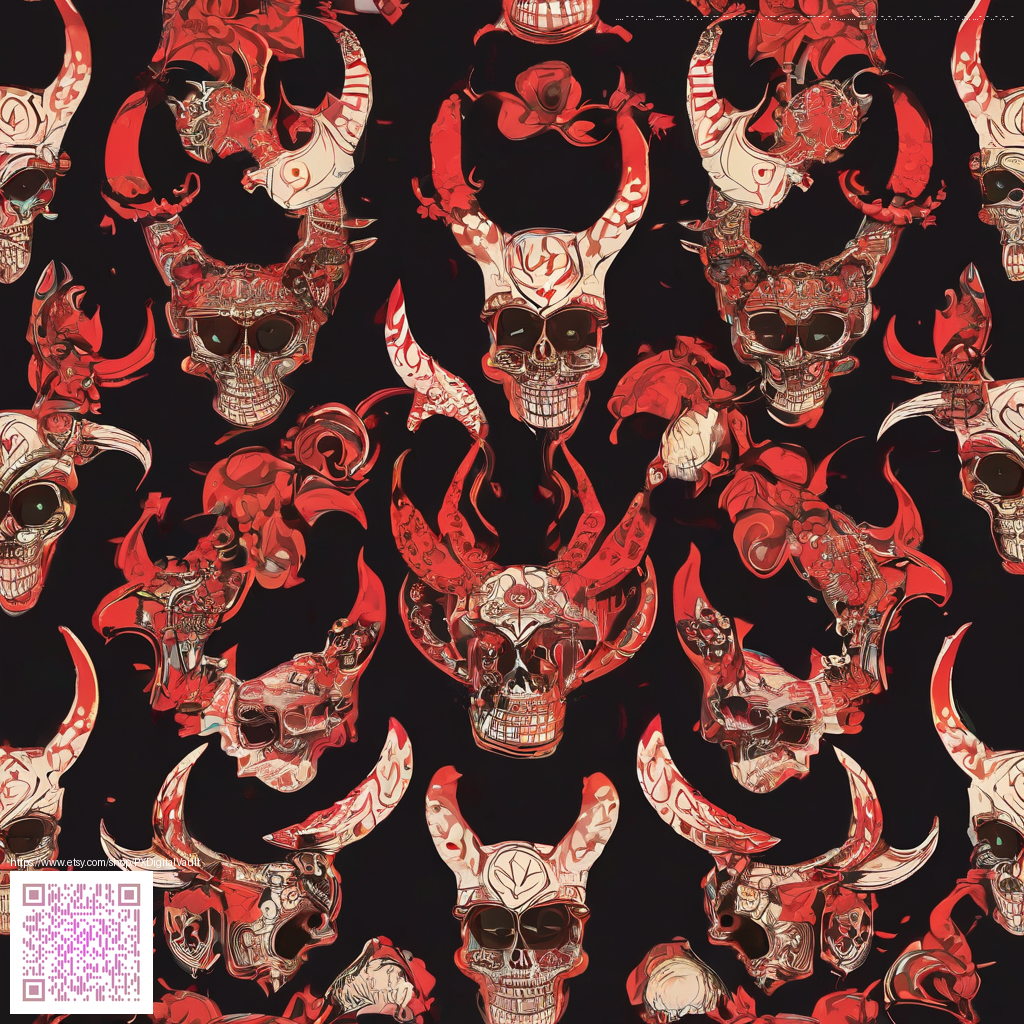 Decorative skulls overlay artwork used as design inspiration