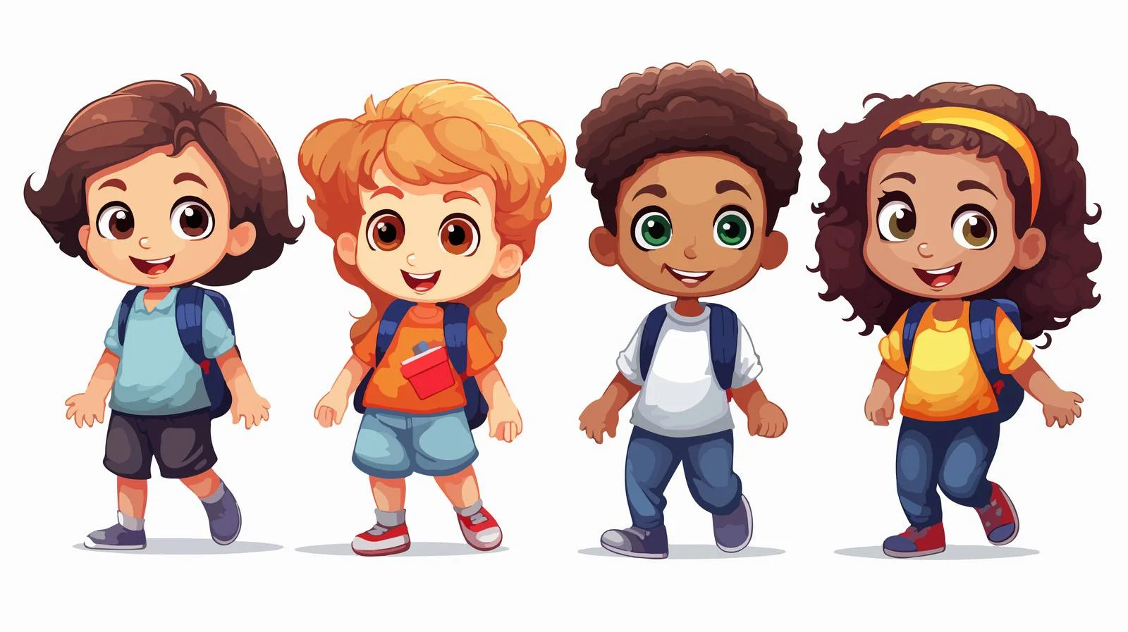 Cartoon Kids Vector Illustration — free download from Dotvec