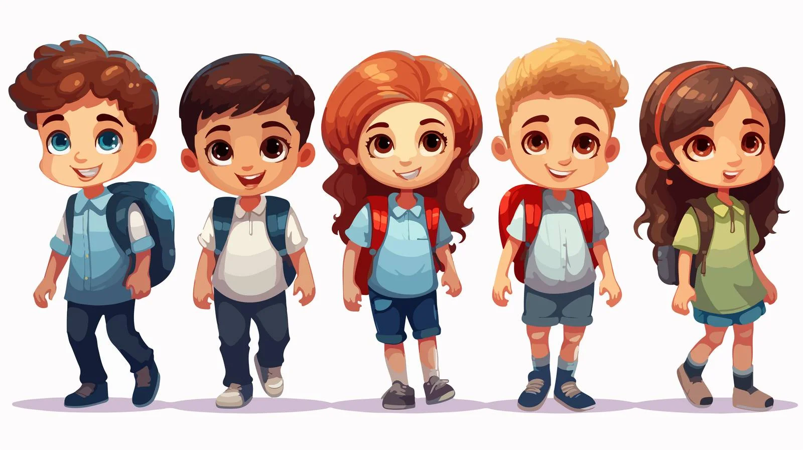 Joyful Kids Cartoon Vector Illustration — free download from Dotvec