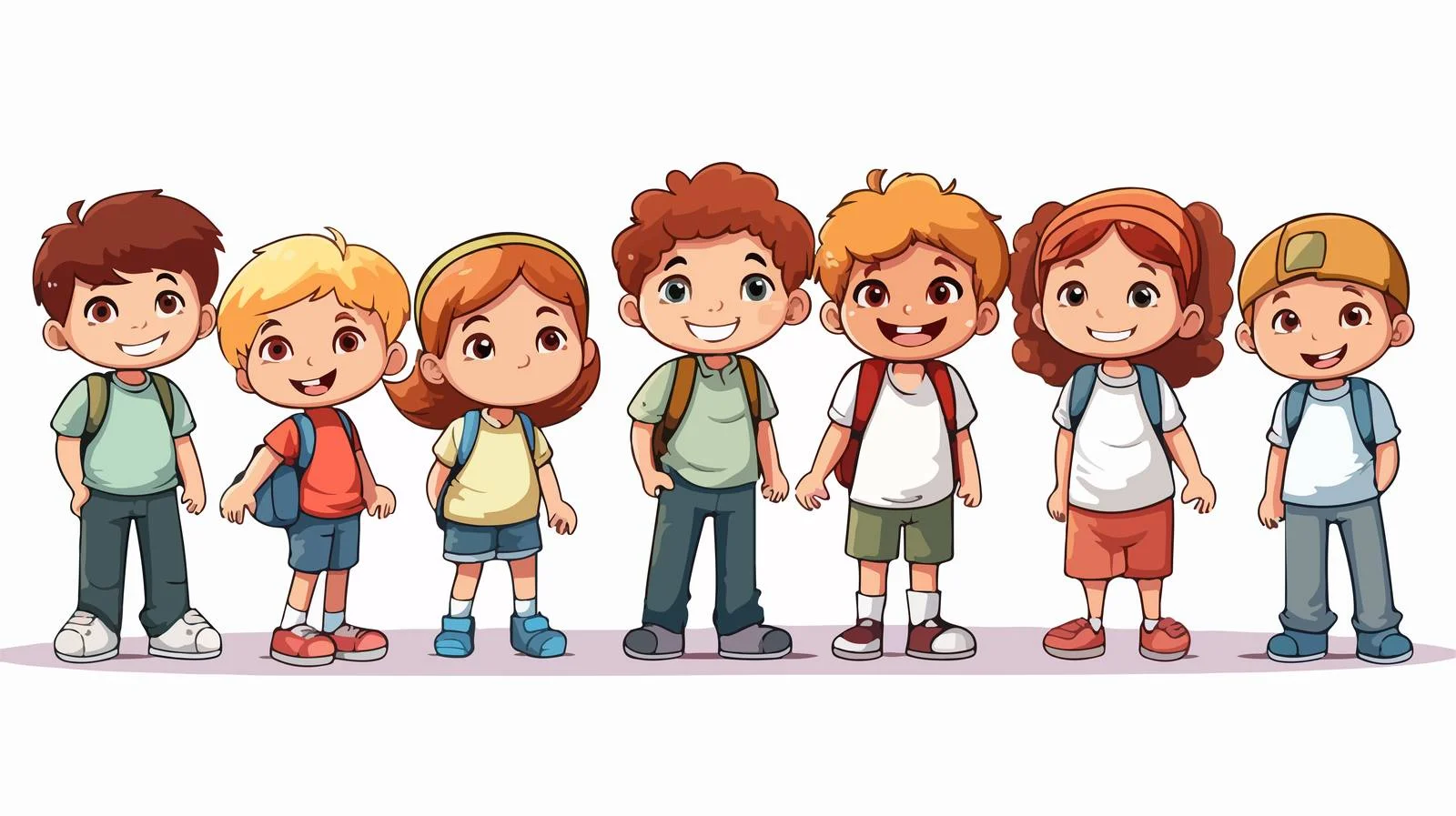 Colorful Kids Cartoon Vector Illustration — free download from Dotvec