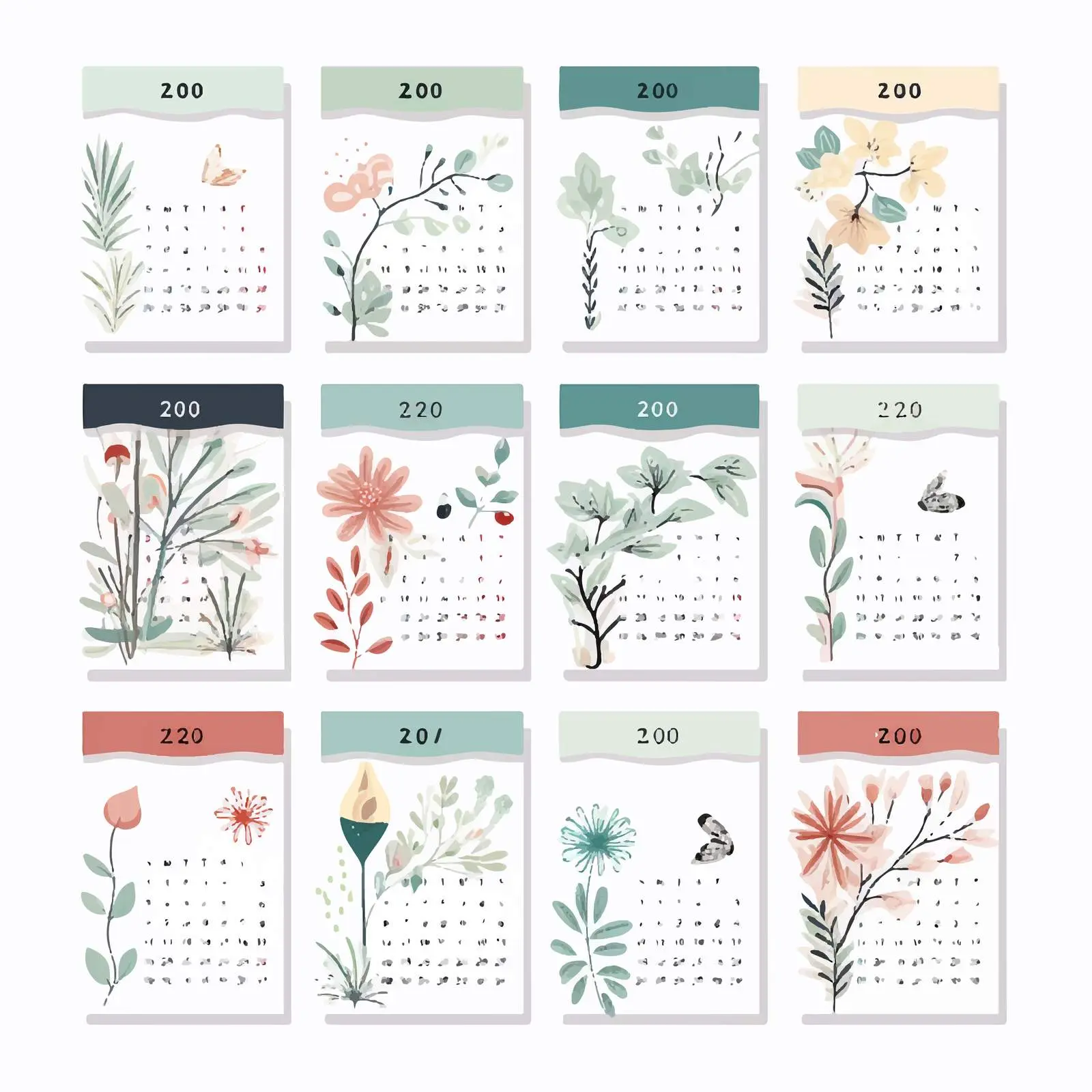 2020 Yearly Planner Calendar Template — free download from Dotvec