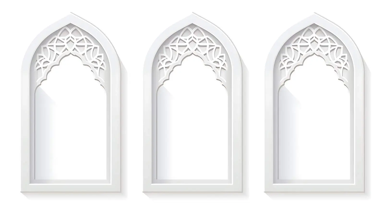 Realistic White 3D Arabic Arches — free download from Dotvec