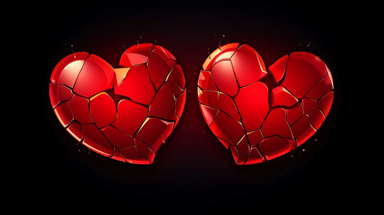 3D Cracked Hearts Image Usage — free download from Dotvec