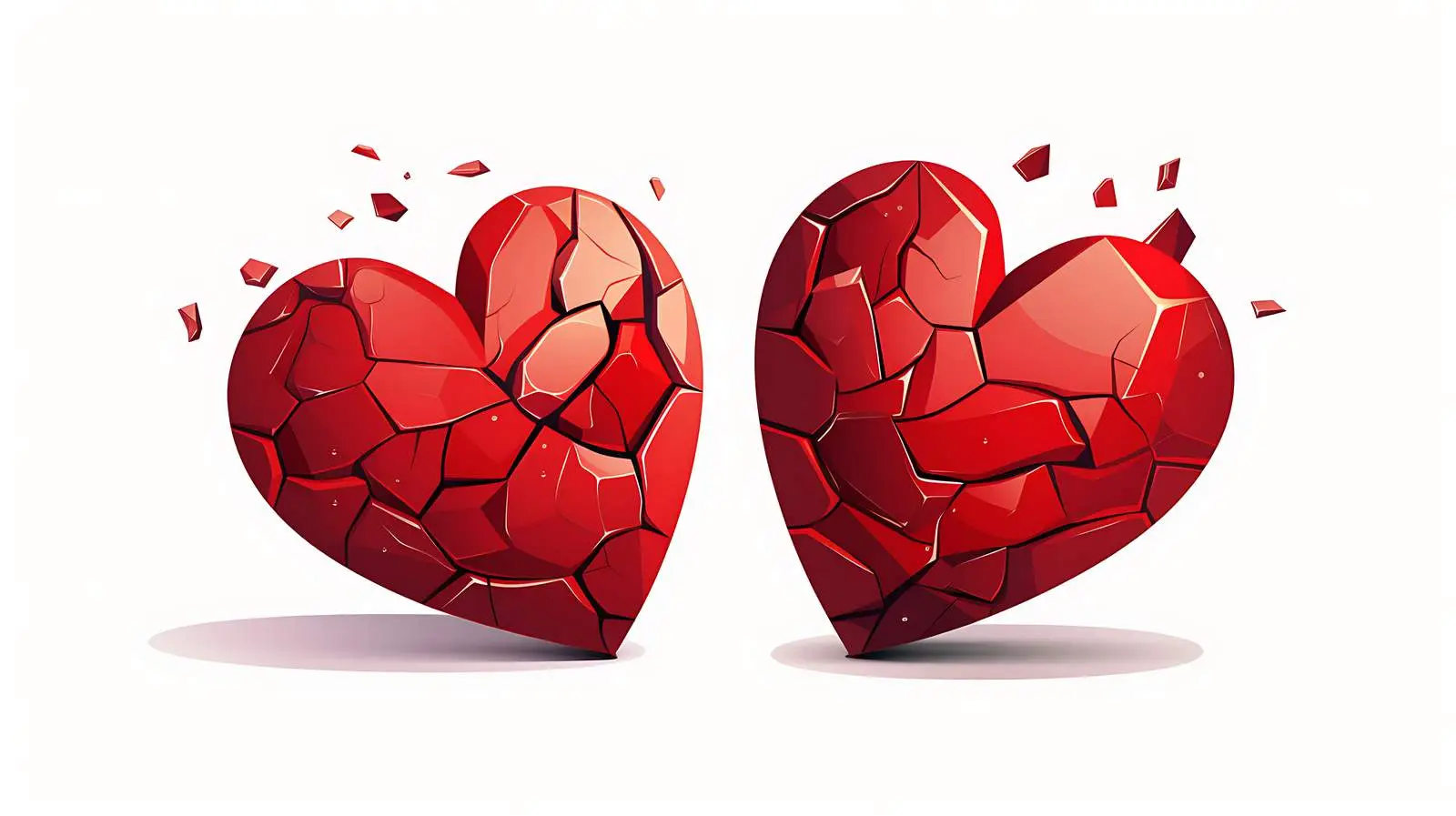 3D Cracked Hearts Image — free download from Dotvec