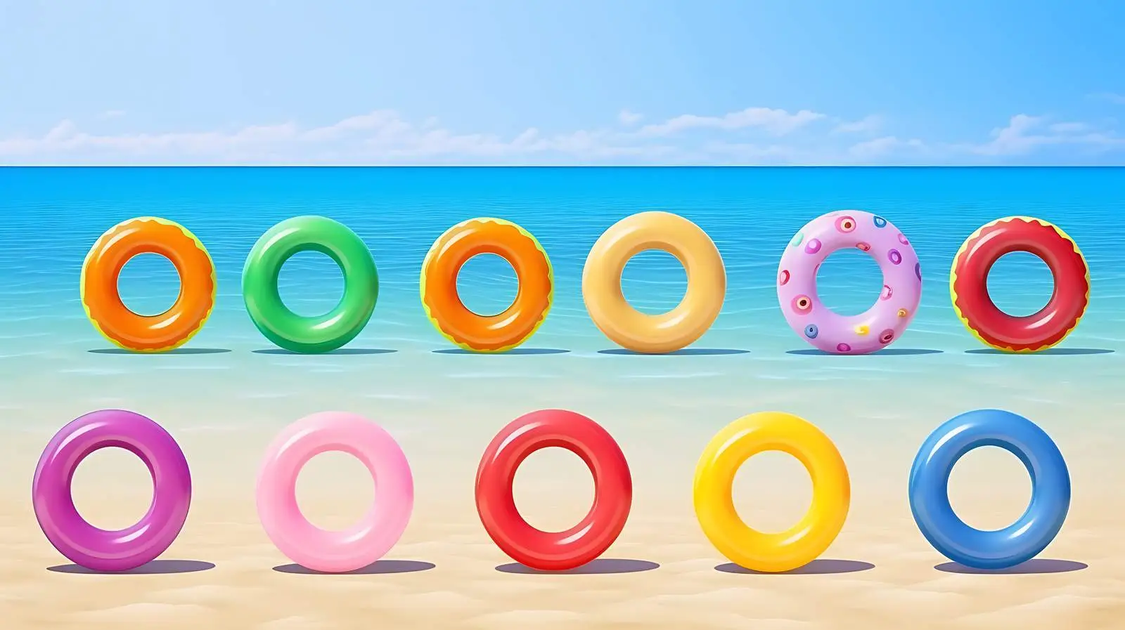 Isolated Inflatable Rubber Pool Wheel Rings — free download from Dotvec