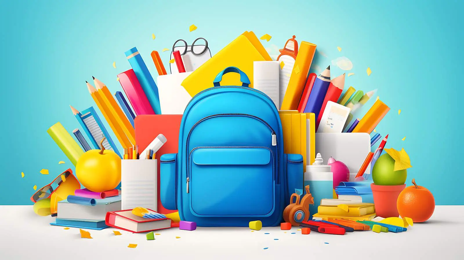 Colorful School Stationery Banner Render — free download from Dotvec