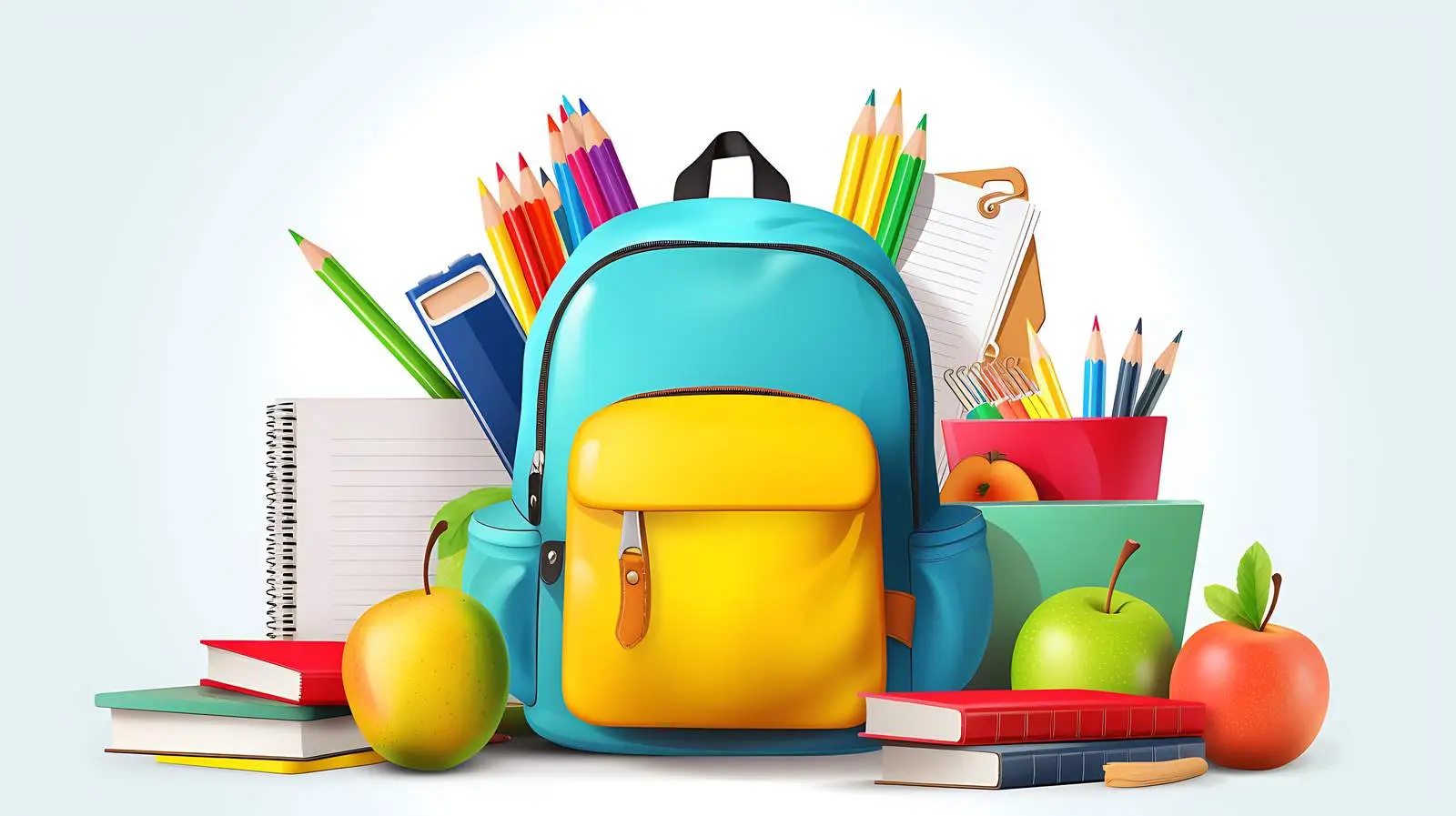 Colorful School Stationery Banner Render — free download from Dotvec