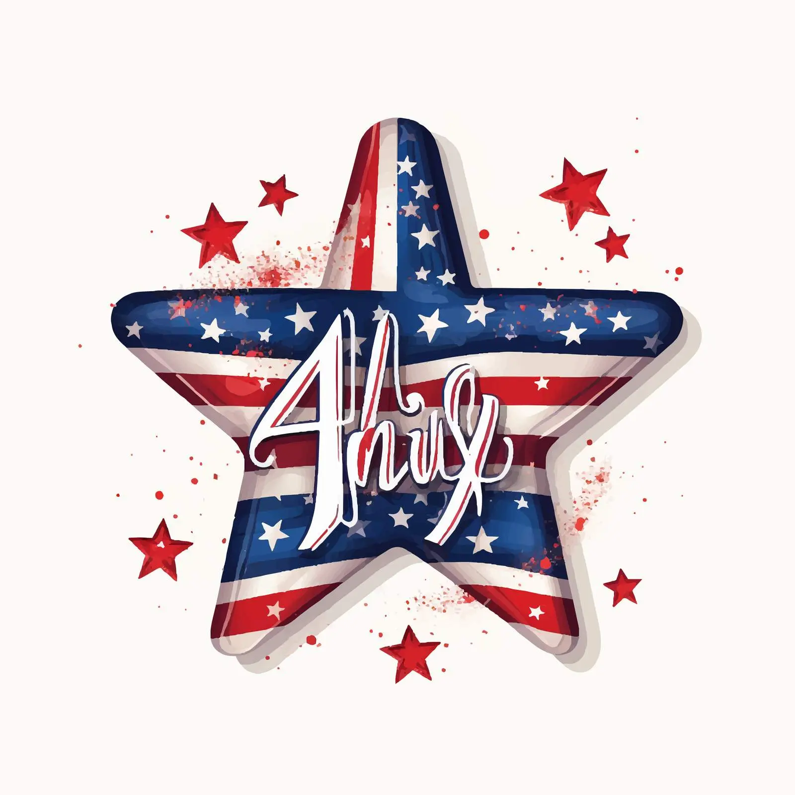 Handwritten 4th of July Cursive Lettering – free cursive image from Dotvec