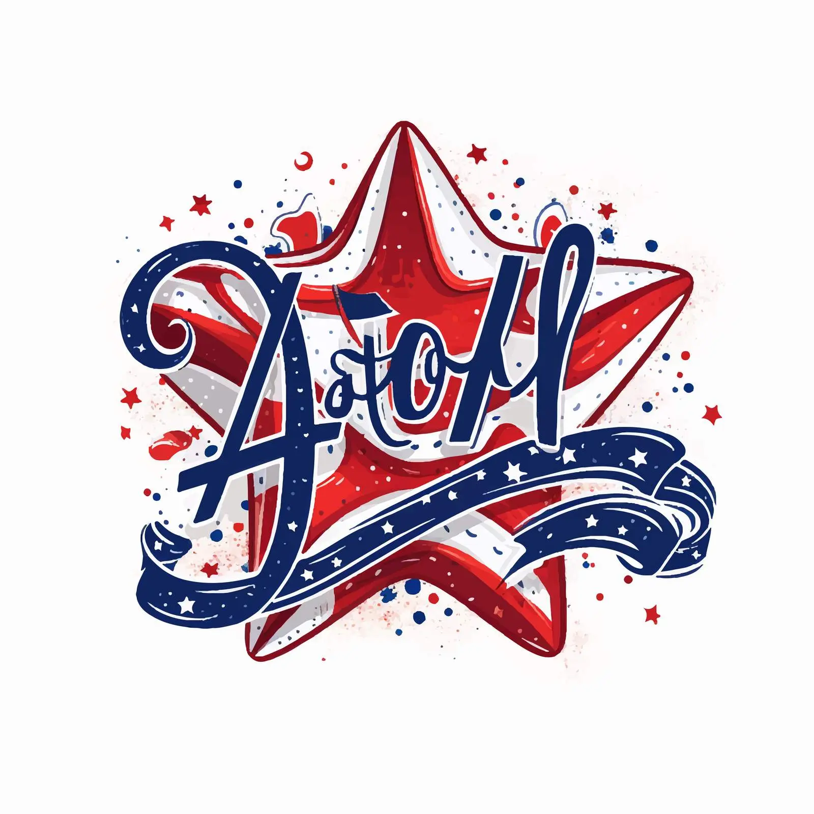 Handwritten 4th of July Calligraphy Vector Art — free download from Dotvec