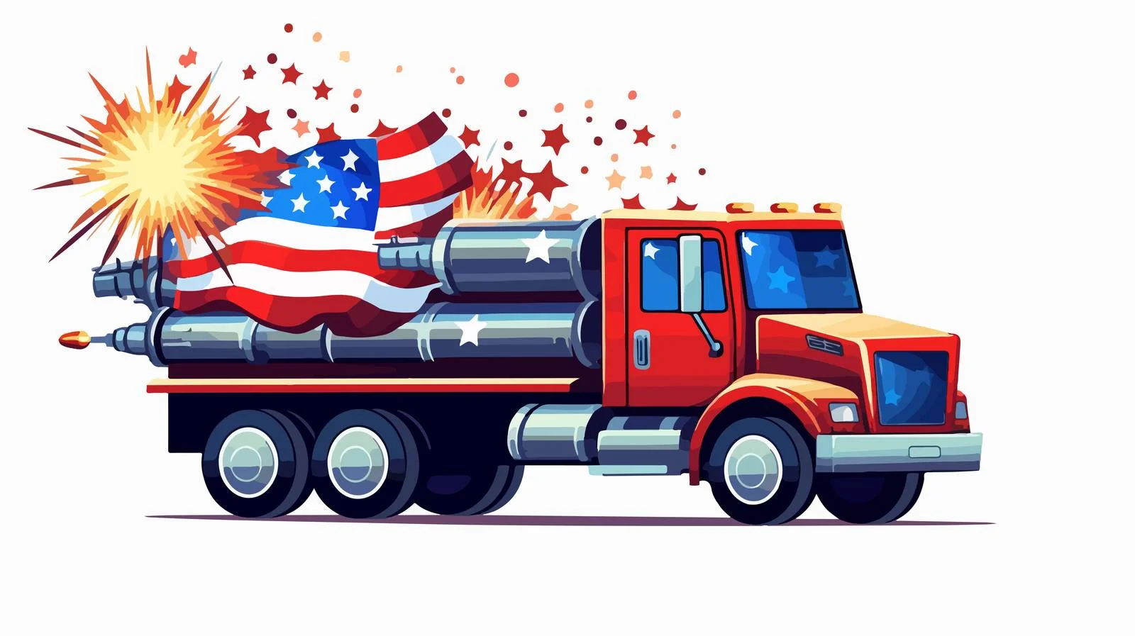 Independence Day Rocket Delivery Truck — free download from Dotvec