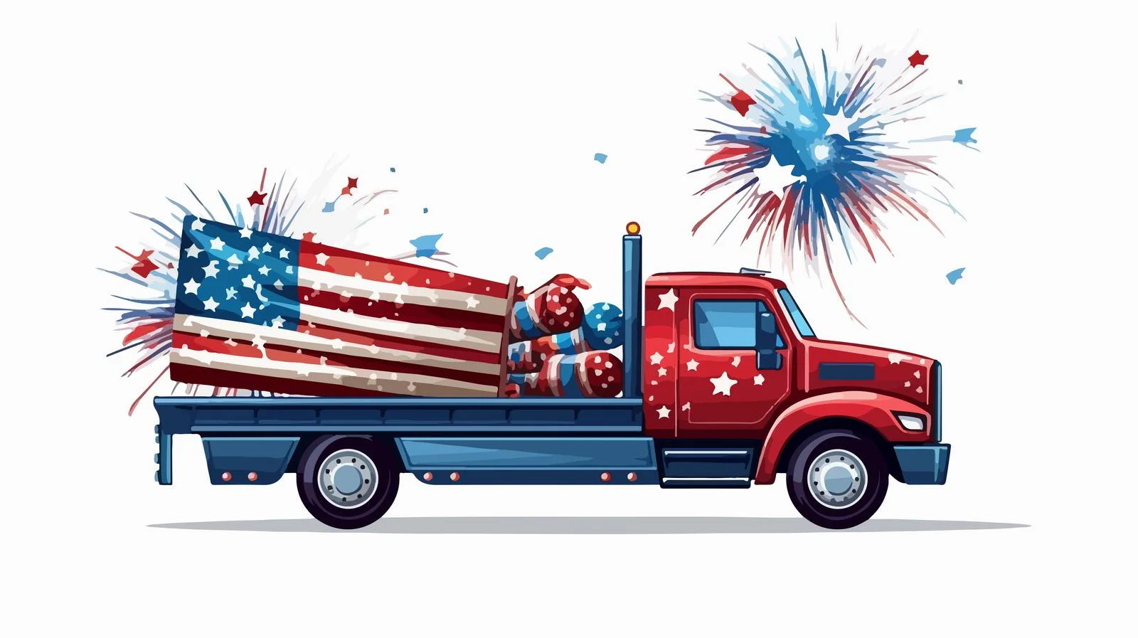 4th of July Truck Carrying Rockets — free download from Dotvec