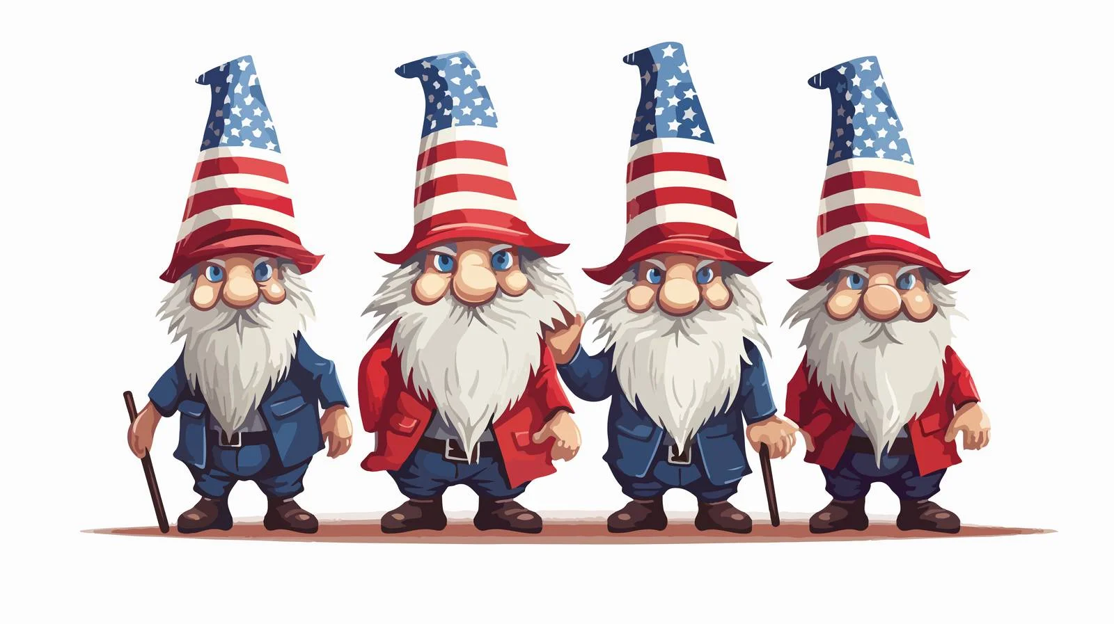 Patriotic Gnomes Celebrating 4th of July — free download from Dotvec