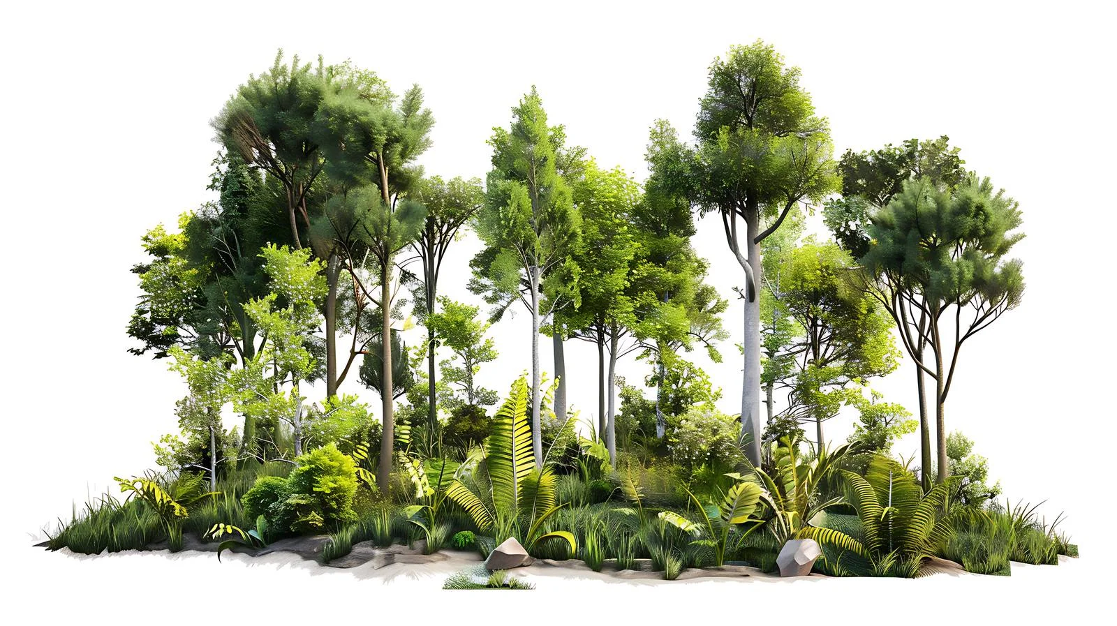 Serene Forest Scene on White Background — free download from Dotvec