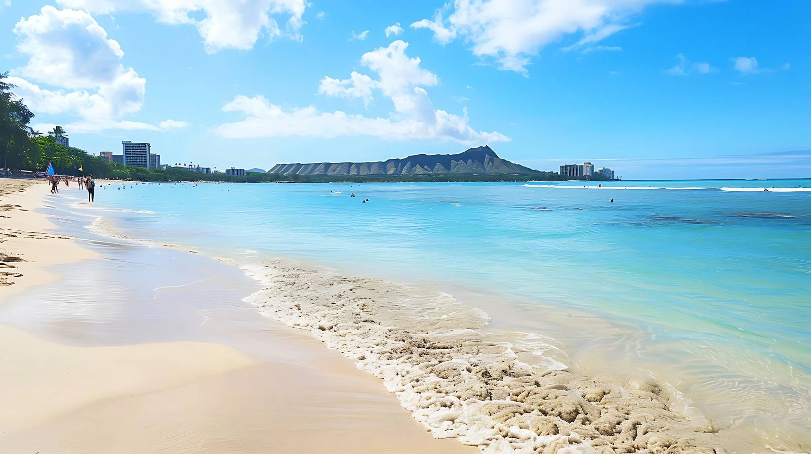 Scenic Waikiki Beach and Iconic Diamond Head — free download from Dotvec