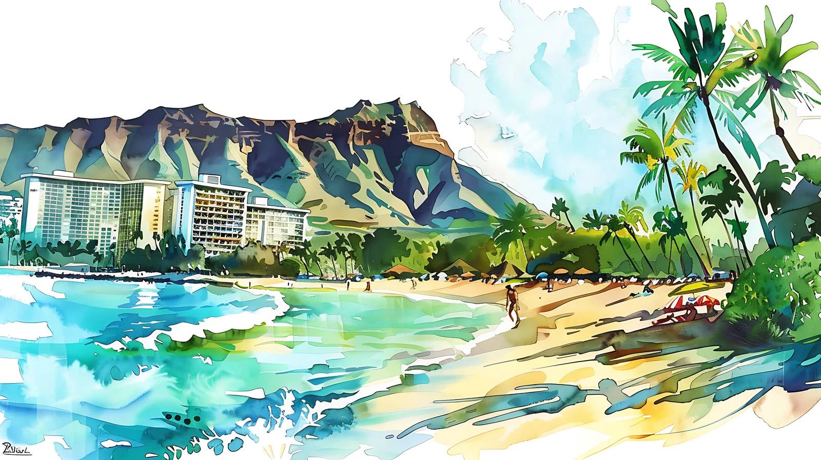 Scenic View of Waikiki Beach and Diamond Head in Honolulu — free download from Dotvec