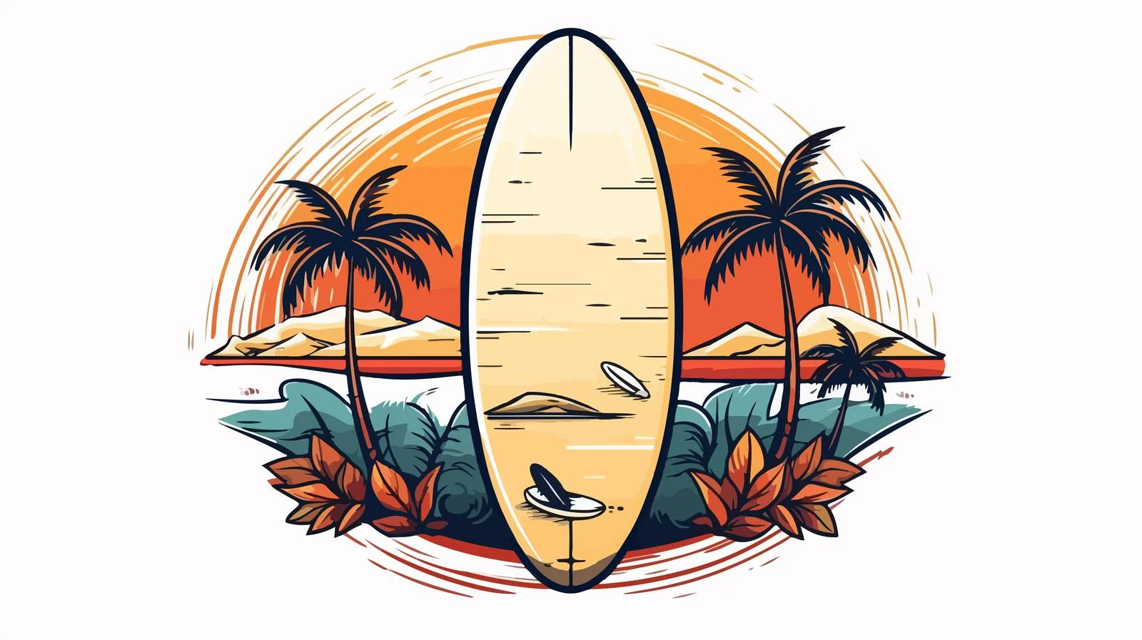 Tropical Beach Badge — free download from Dotvec