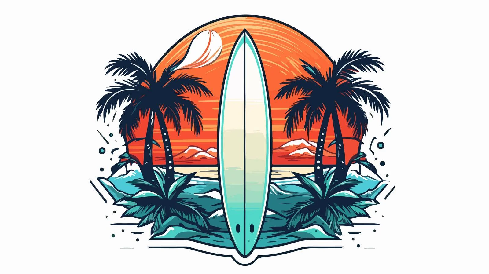 Tropical Beach Badge — free download from Dotvec