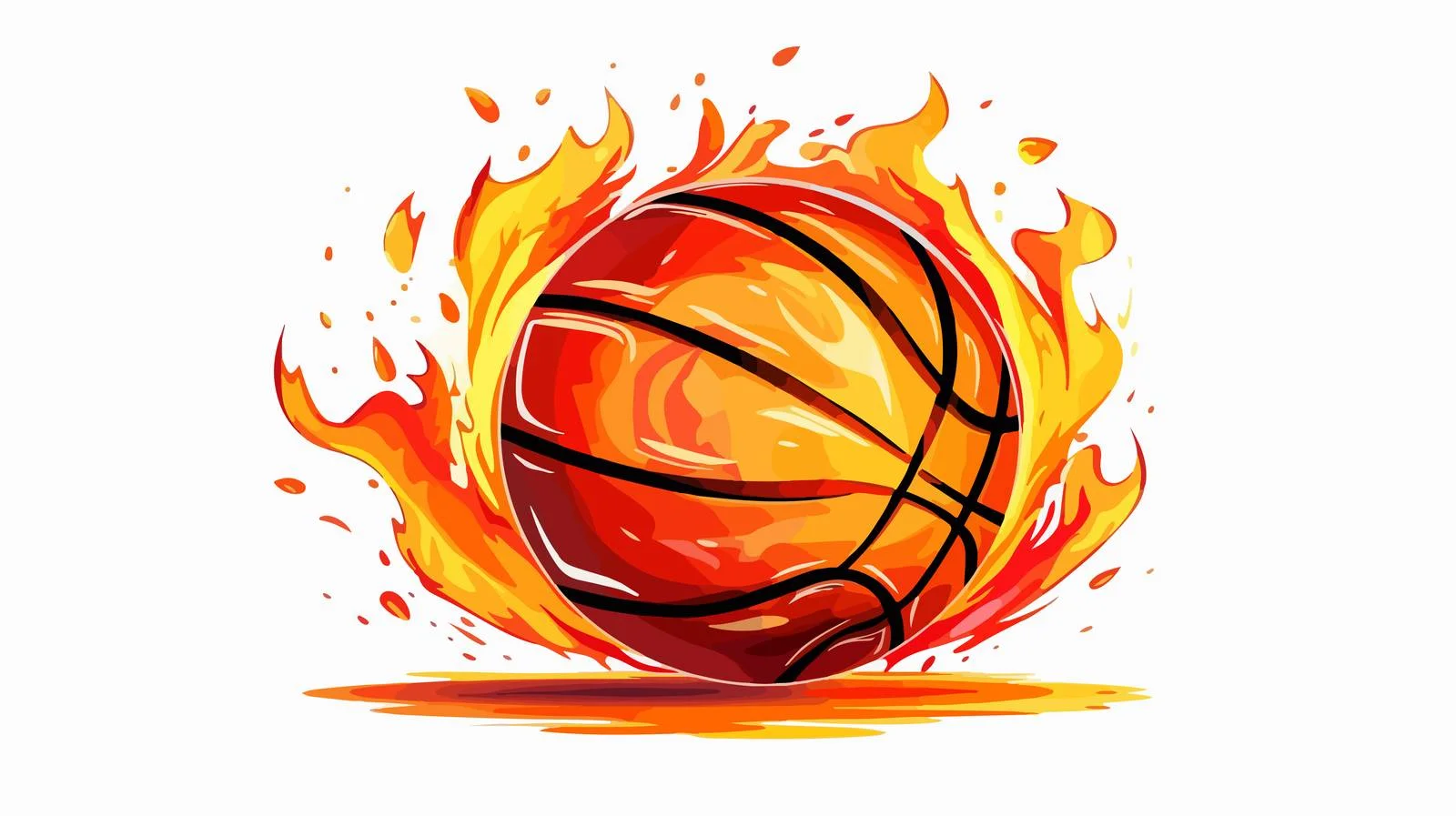 Basketball in the hoop action — free download from Dotvec