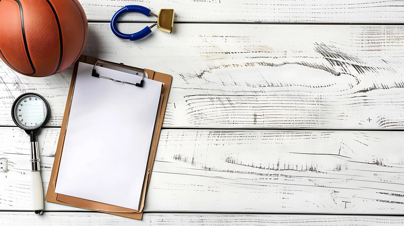 Basketball with Coach's Essentials, Whistle — free download from Dotvec